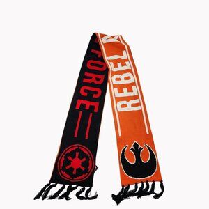 Star Wars Reversible Scarf Rebel vs Empire Logo Acrylic Knit One Size Black Oran